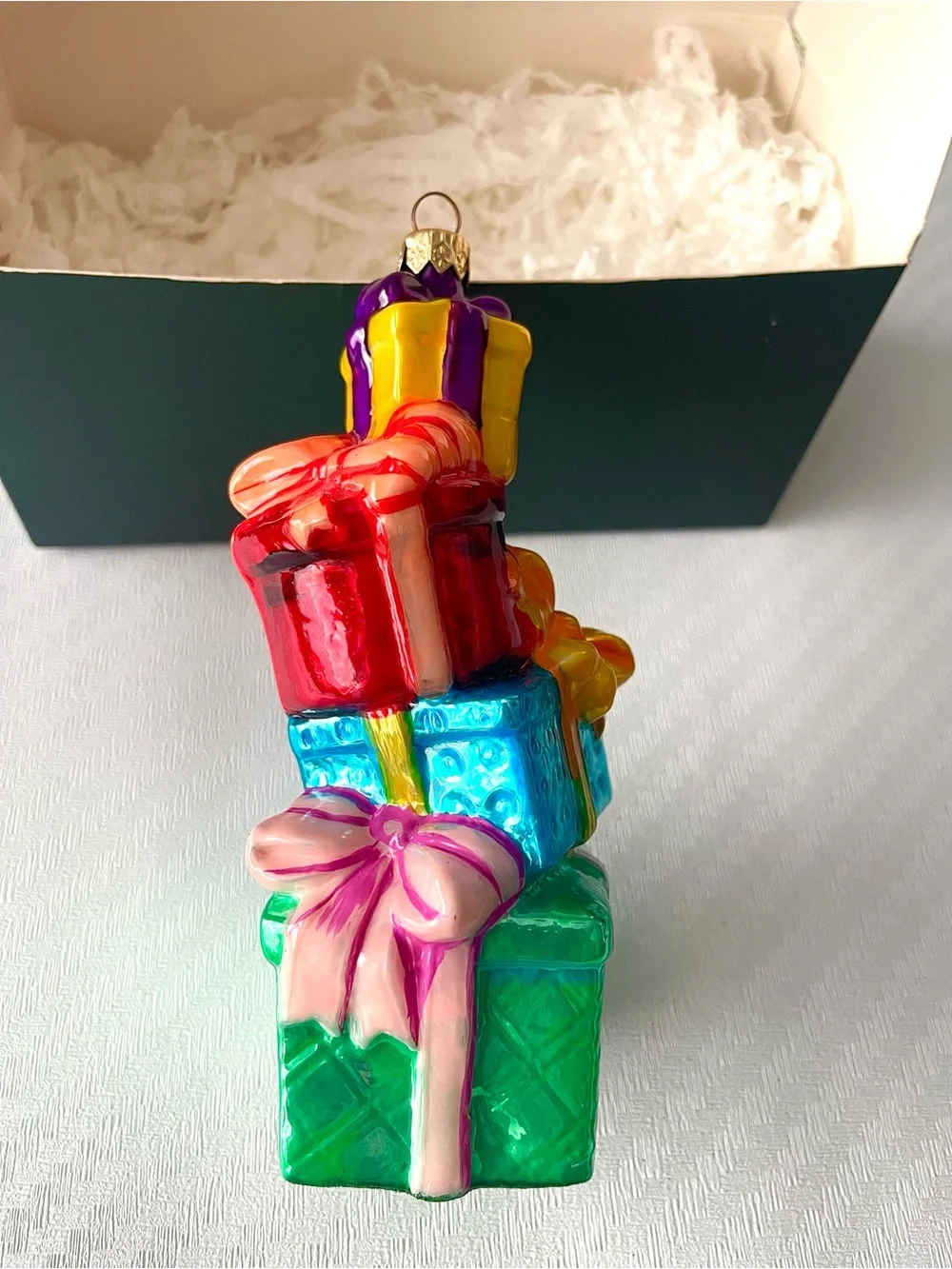 KOMOZJA Tower of Treasures Christmas Decoration Ornament Blown Glass Handpainted